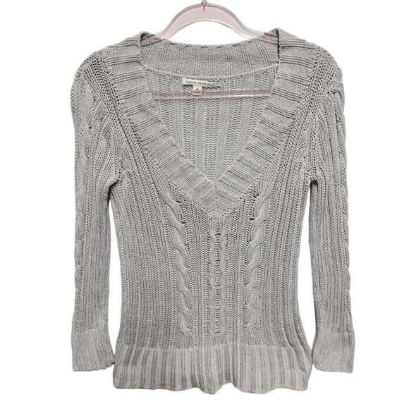 Banana Republic Silk Knit Thick Cable Fisherman Knitted Sweater - Picture 1 of 7